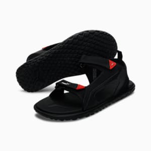 Cruise Comfort V1 Men's Sandals, Puma Black-Silver-Urban Red
