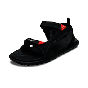 Cruise Comfort V1 Men's Sandals, Puma Black-Silver-Urban Red