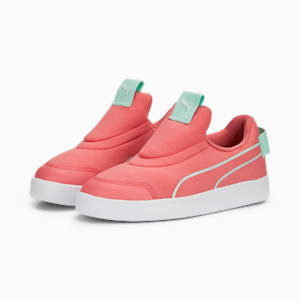 Courtflex V2 Slip On Kids' Sneakers, Loveable-Minty Burst-PUMA White