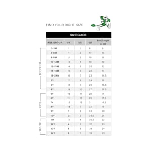 Puma baby shoes size chart sales