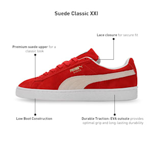 Suede Classic XXI Unisex Sneakers, High Risk Red-Puma White, extralarge-IND