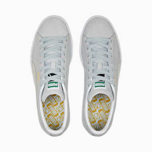 Zapatos deportivos de gamuza Classic XXI para hombres, Platinum Gray-PUMA White