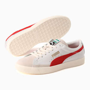 バスケット ビンテージ スニーカー ユニセックス, Puma White-High Risk Red