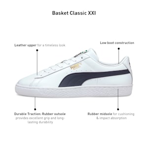 Basket Classic XXI Men's Sneakers, Puma White-Peacoat, extralarge-IND