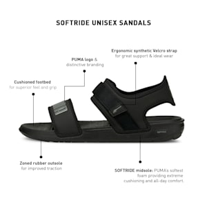 Softride Unisex Sandals, Puma Black-CASTLEROCK