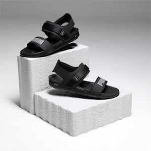 SOFTRIDE Unisex Sandals, Puma Black-CASTLEROCK, extralarge-IND