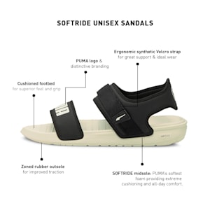 SOFTRIDE Unisex Sandals, Puma Black-Marshmallow, extralarge-IND