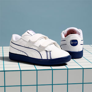 Basket Classic One8 V2 Kid's Sneakers, Puma White-Dark Denim, extralarge-IND