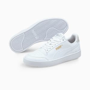 Tenis Shuffle adolescentes, Puma White-Puma White-Gray Violet-Puma Team Gold, extralarge