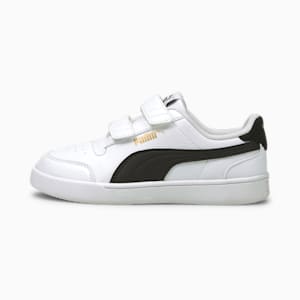 Tenis casuales Shuffle para niños, Puma White-Puma Black-Puma Team Gold, extralarge