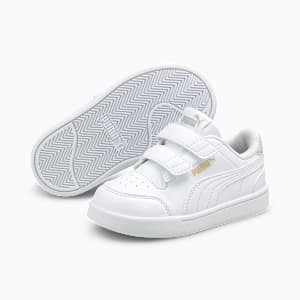 Tenis Shuffle para bebés, Puma White-Puma White-Gray Violet-Puma Team Gold, extralarge