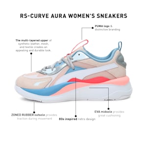 RS-Curve Aura Women's Sneakers, Shifting Sand-Eggnog-Puma Silver
