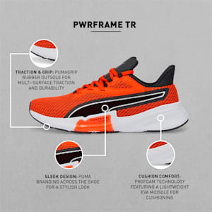 PWRFrame Men's Training Shoes, Cherry Tomato-Puma Black