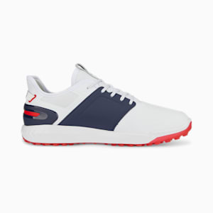 メンズ ゴルフ イグナイト エレベート ラバーソール スパイクレス シューズ, PUMA White-PUMA Silver-PUMA Navy