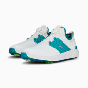 メンズ ゴルフ イグナイト ARTICULATE ディスク スパイク シューズ, PUMA White-PUMA Silver-Green Lagoon, extralarge-JPN