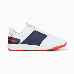 メンズ ゴルフ イグナイト エレベート ディスク ラバーソール スパイクレス シューズ, PUMA White-PUMA Silver-PUMA Navy
