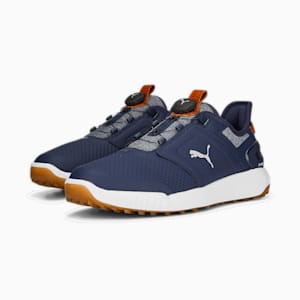 メンズ ゴルフ イグナイト エレベート ディスク ラバーソール スパイクレス シューズ, PUMA Navy-PUMA Silver