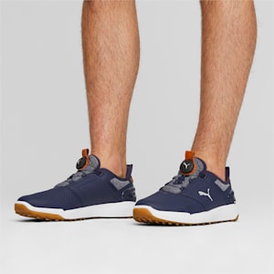 メンズ ゴルフ イグナイト エレベート ディスク ラバーソール スパイクレス シューズ, PUMA Navy-PUMA Silver