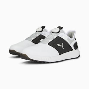 メンズ ゴルフ イグナイト エレベート ディスク ラバーソール スパイクレス シューズ, PUMA White-PUMA Black-PUMA Silver