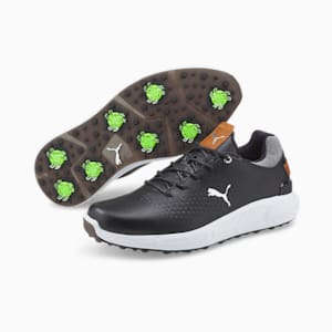 IGNITE Articulate Leather Men's Golf Shoes, Puma Black-Puma Silver, extralarge-GBR