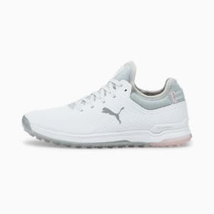 ウィメンズ ゴルフ プロアダプト アルファキャット ラバーアウトソール スパイクレス シューズ, Puma White-Puma Silver-Pink Lady, extralarge-JPN