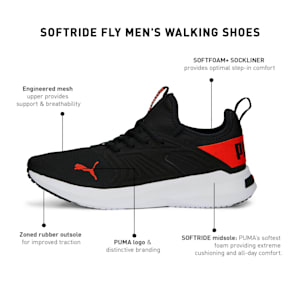 Softride Fly Men's Walking Shoes, PUMA Black-Warm Earth