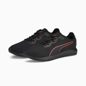SOFTRIDE Cruise Bold Unisex Walking Shoes, Puma Black-High Risk Red, extralarge-IND