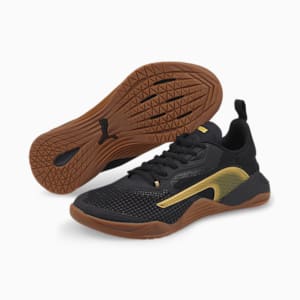 Fuse 2.0 Women's Training Shoes, Puma Black-Metallic Gold, extralarge