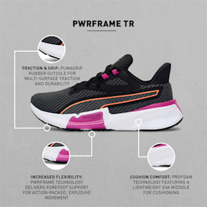 PWRFrame TR Women's Training Shoes, Puma Black-Deep Orchid-Neon Citrus