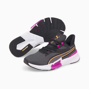 PWRFrame Women's Training Shoes, Puma Black-Deep Orchid-Neon Citrus, extralarge-IND