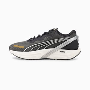 Tenis para correr para mujer XX Nitro, Puma Black-Metallic Silver-Puma Team Gold