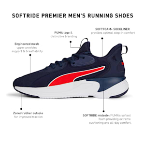 SOFTRIDE Premier Men's Running Shoes, PUMA Navy-For All Time Red-PUMA White, extralarge-IND