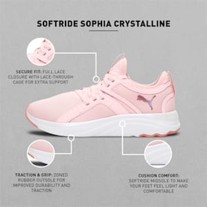 Softride Sophia Crystalline Women's Walking Shoes, Chalk Pink-Puma White