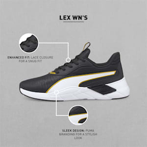 Lex Women's Training Shoes, Puma Black-Puma Team Gold, extralarge-IND