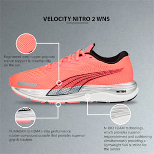 Velocity NITRO 2 Women's Running Shoes, Sunset Glow-Puma Black, extralarge-IND
