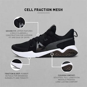 Cell Fraction Mesh Men's Training Shoes, Puma Black-Puma White-CASTLEROCK