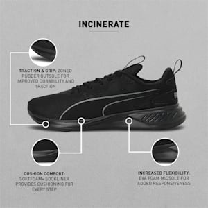 Incinerate Unisex Running Shoes, Puma Black-Puma Black, extralarge-IND