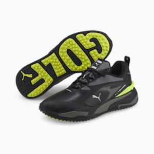 メンズ ゴルフ GS ファスト ラバーアウトソール スパイクレス シューズ, Puma Black-QUIET SHADE-Safety Yellow, extralarge-JPN