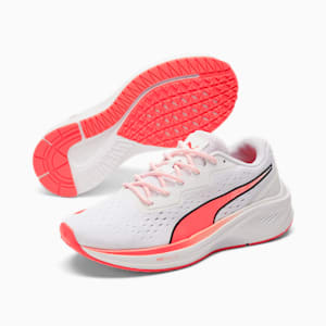 Aviator Graphic Women's Running Shoes, Puma White-Lava Blast
