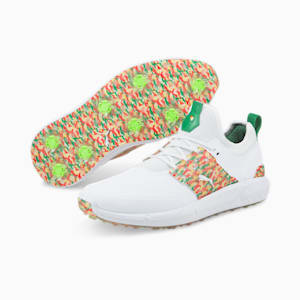 メンズ ゴルフ PUMA x ARNOLD PALMER イグナイト アーティキュレート カモ スパイクレス シューズ, Puma White-Puma Silver-Amazon Green