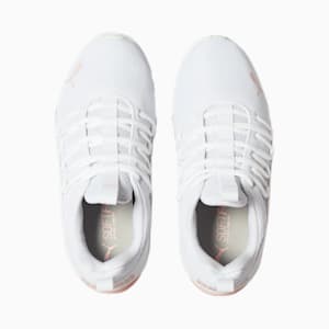 Axelion Metallic Wide Women's Training Shoes, Puma White-Chalk Pink