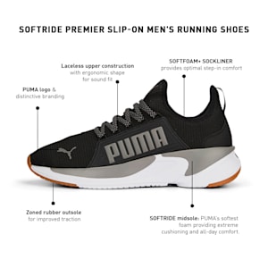Softride Premier Slip-On Men's Walking Shoes, PUMA Black-Cast Iron