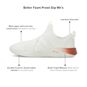 Better Foam Prowl Slip-On Women's Running Shoes, Warm White-PUMA Copper-PUMA White, extralarge-IND