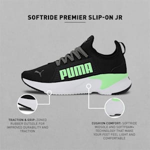 Softride Premier One8  Walking Shoes, Puma Black-Fizzy Lime