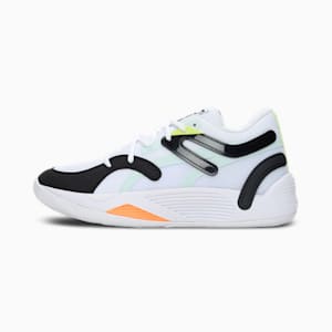 TRC Blaze Court Basketball Shoes, Puma White-Puma Black