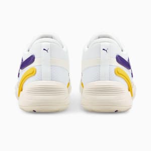 TRC Blaze Court Basketball Shoes, Puma White-Spectra Yellow