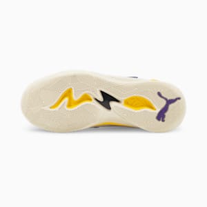 TRC Blaze Court Basketball Shoes, Puma White-Spectra Yellow