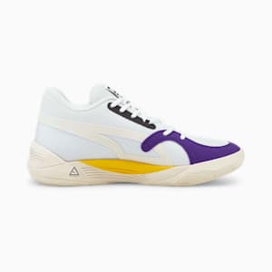 TRC Blaze Court Basketball Shoes, Puma White-Spectra Yellow