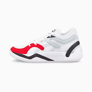 TRC Blaze Court Basketball Shoes, Puma Black-High Risk Red