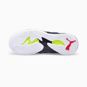 TRC Blaze Court Black Fives Basketball Shoes, Puma Black-Saffron